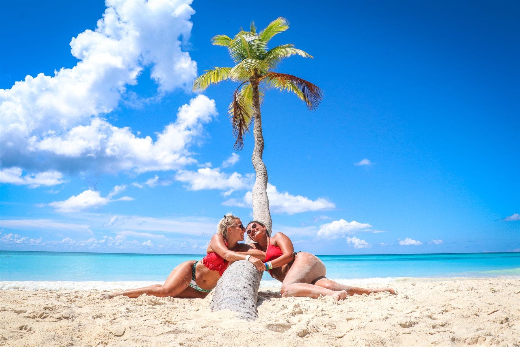 Travelers enjoying Saona Island
